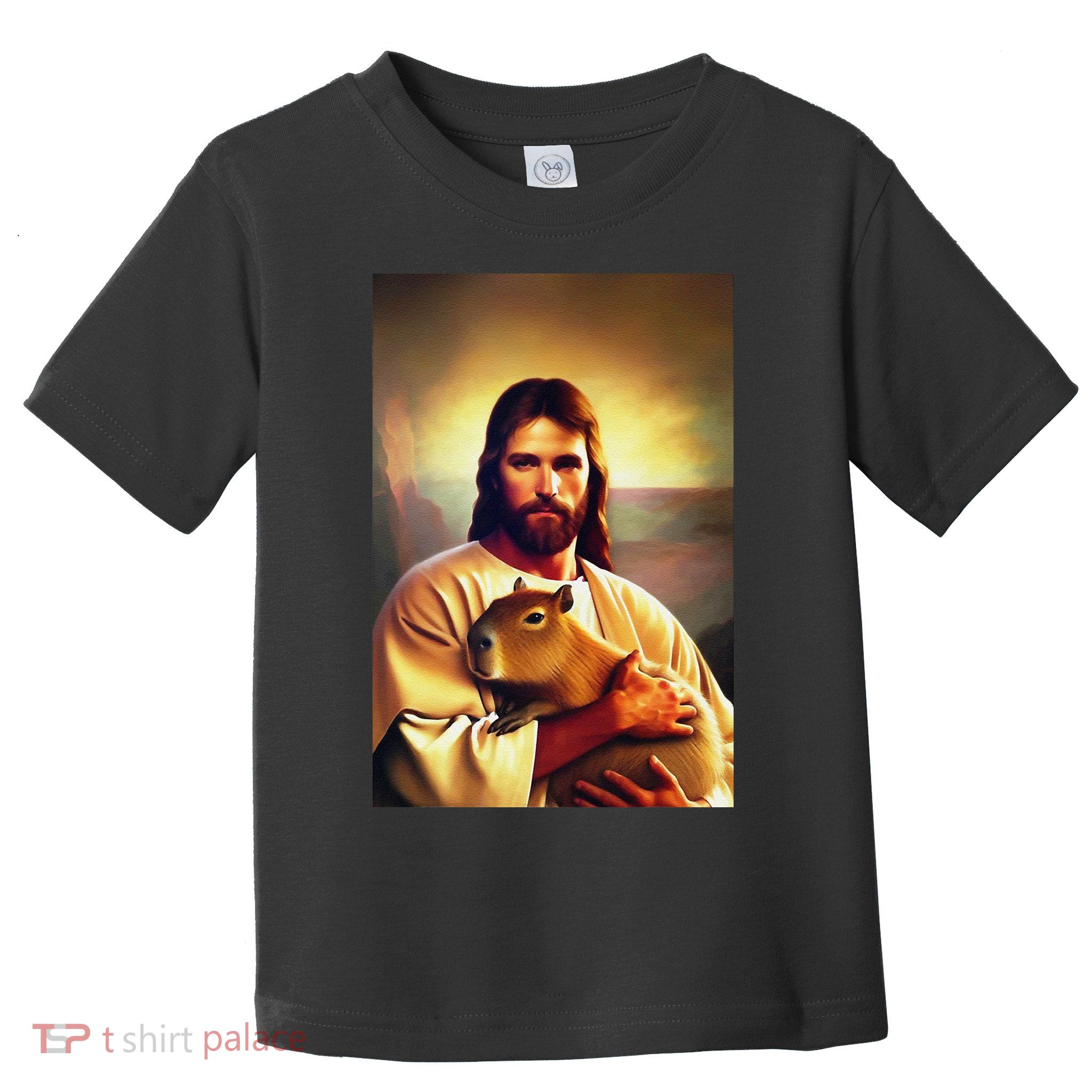 Jesus Holding A Capybara Toddler T-Shirt