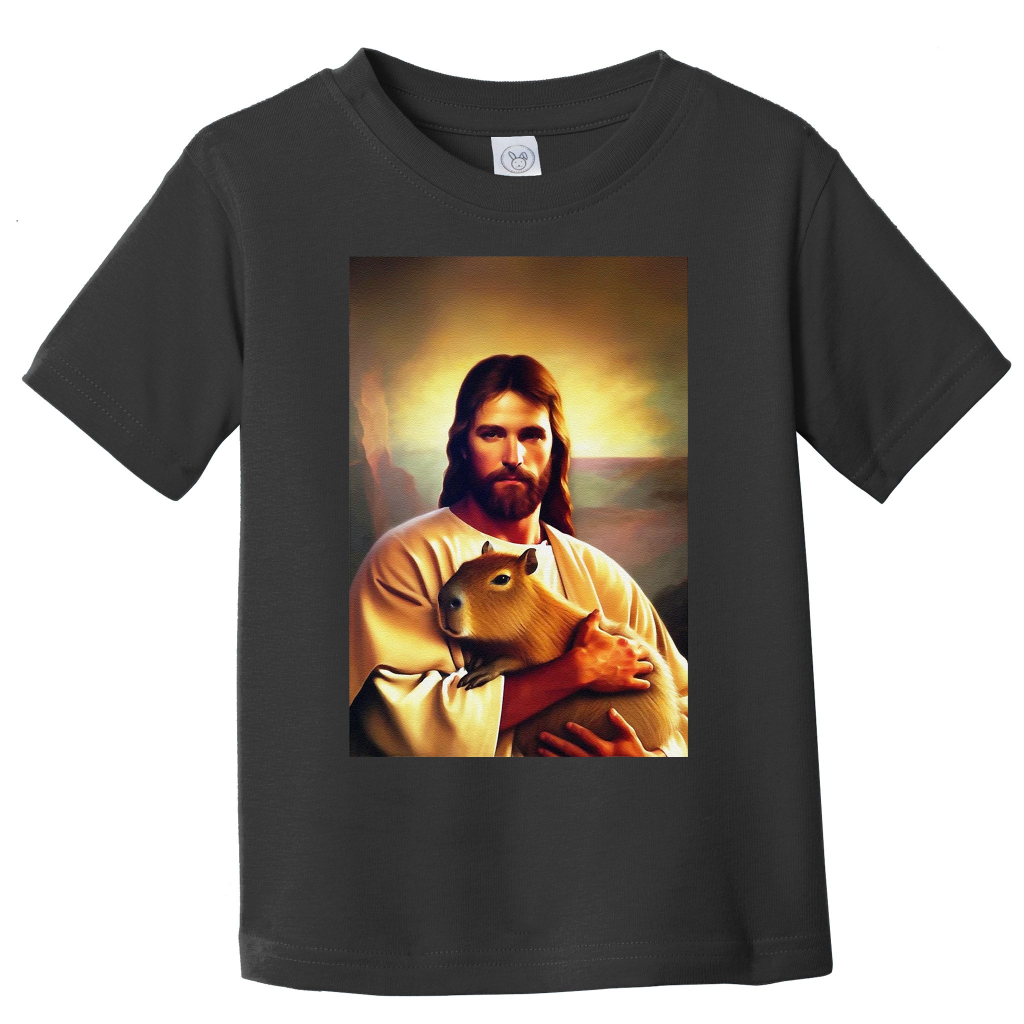 Jesus Holding A Capybara Toddler T-Shirt