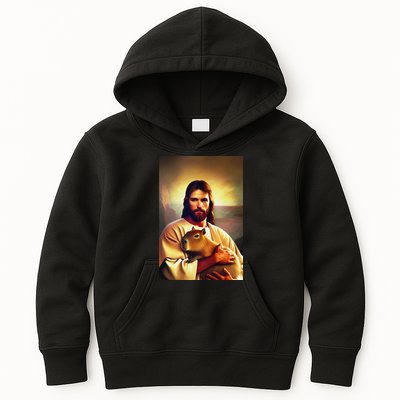 Jesus Holding A Capybara Kids Hoodie