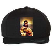 Jesus Holding A Capybara Wool Snapback Cap
