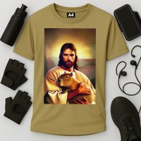 Jesus Holding A Capybara Performance Shirt