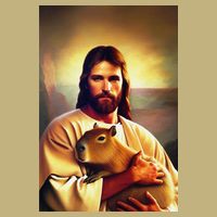 Jesus Holding A Capybara Cooling Performance Long Sleeve Crew