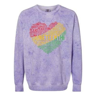 Juneteenth Heart Black History Afro American African Freedom Colorblast Crewneck Sweatshirt