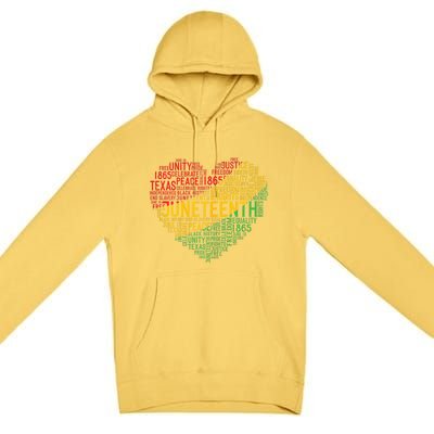 Juneteenth Heart Black History Afro American African Freedom Premium Pullover Hoodie