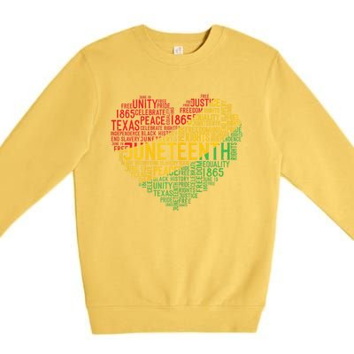 Juneteenth Heart Black History Afro American African Freedom Premium Crewneck Sweatshirt