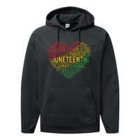 Juneteenth Heart Black History Afro American African Freedom Performance Fleece Hoodie