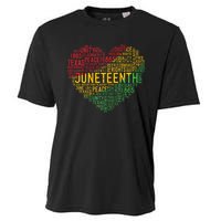 Juneteenth Heart Black History Afro American African Freedom Cooling Performance Crew T-Shirt