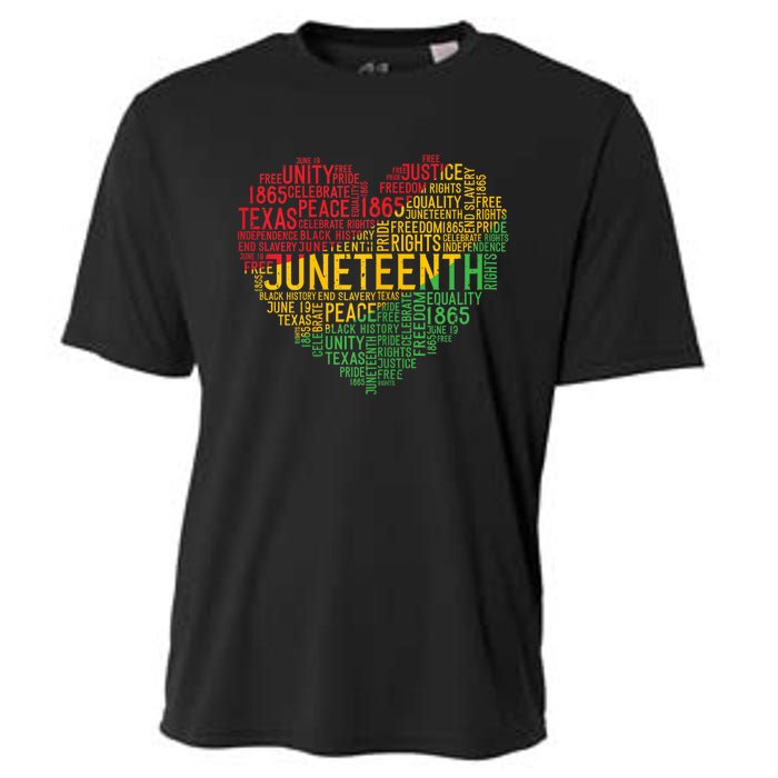 Juneteenth Heart Black History Afro American African Freedom Cooling Performance Crew T-Shirt