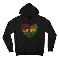 Juneteenth Heart Black History Afro American African Freedom Hoodie