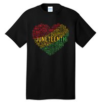 Juneteenth Heart Black History Afro American African Freedom Tall T-Shirt