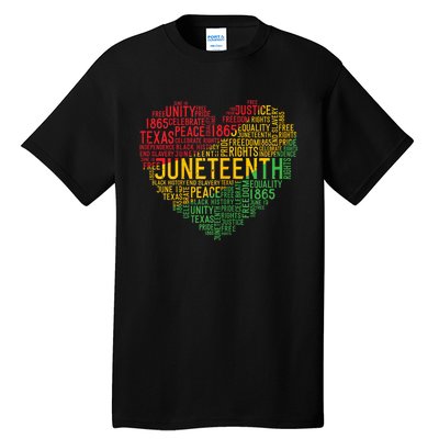 Juneteenth Heart Black History Afro American African Freedom Tall T-Shirt