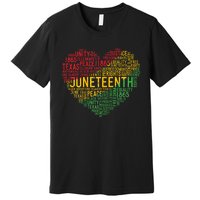 Juneteenth Heart Black History Afro American African Freedom Premium T-Shirt