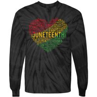 Juneteenth Heart Black History Afro American African Freedom Tie-Dye Long Sleeve Shirt