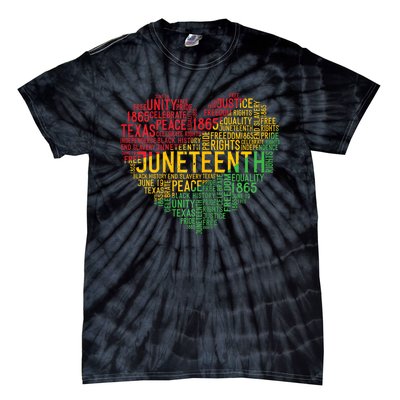 Juneteenth Heart Black History Afro American African Freedom Tie-Dye T-Shirt