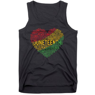 Juneteenth Heart Black History Afro American African Freedom Tank Top