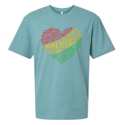 Juneteenth Heart Black History Afro American African Freedom Sueded Cloud Jersey T-Shirt