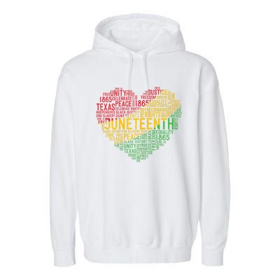 Juneteenth Heart Black History Afro American African Freedom Garment-Dyed Fleece Hoodie