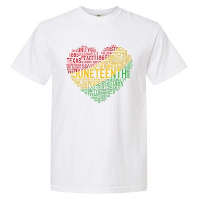 Juneteenth Heart Black History Afro American African Freedom Garment-Dyed Heavyweight T-Shirt