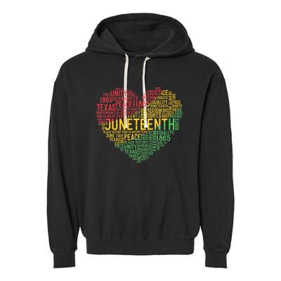 Juneteenth Heart Black History Afro American African Freedom Garment-Dyed Fleece Hoodie