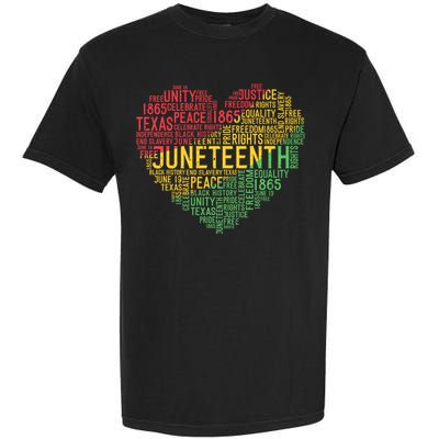 Juneteenth Heart Black History Afro American African Freedom Garment-Dyed Heavyweight T-Shirt