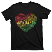 Juneteenth Heart Black History Afro American African Freedom T-Shirt