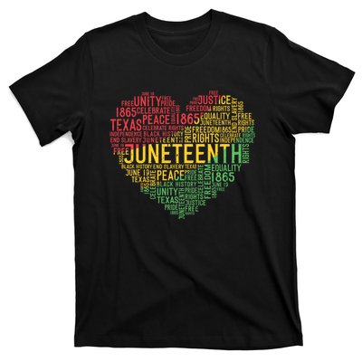 Juneteenth Heart Black History Afro American African Freedom T-Shirt