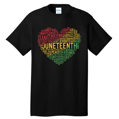 Juneteenth Heart Black History Afro American African Freedom Tall T-Shirt