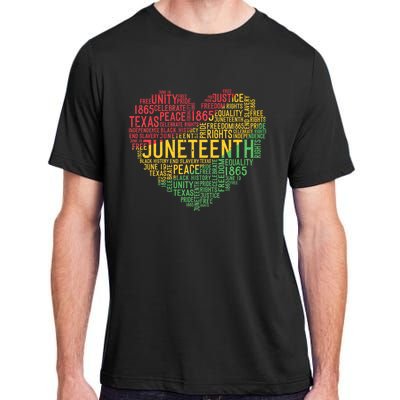 Juneteenth Heart Black History Afro American African Freedom Adult ChromaSoft Performance T-Shirt