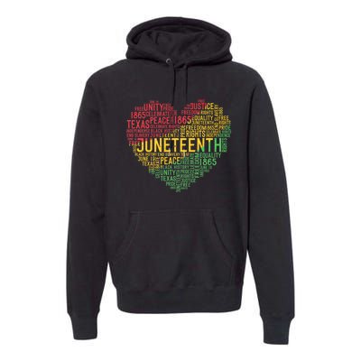 Juneteenth Heart Black History Afro American African Freedom Premium Hoodie