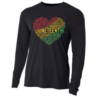 Juneteenth Heart Black History Afro American African Freedom Cooling Performance Long Sleeve Crew