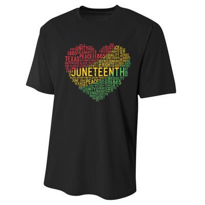 Juneteenth Heart Black History Afro American African Freedom Performance Sprint T-Shirt