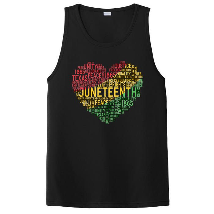 Juneteenth Heart Black History Afro American African Freedom PosiCharge Competitor Tank