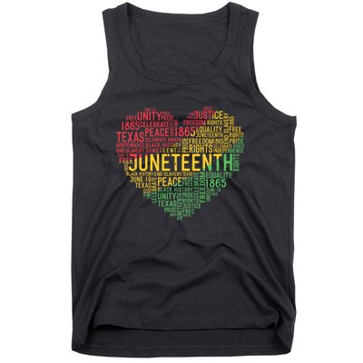 Juneteenth Heart Black History Afro American African Freedom Tank Top