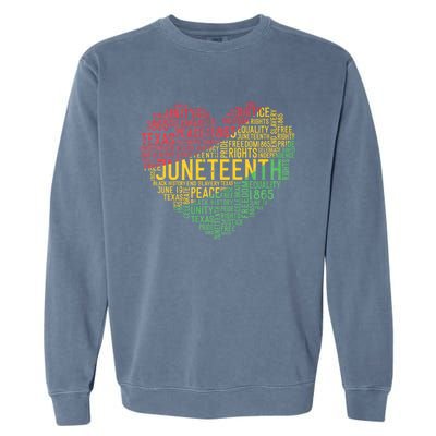 Juneteenth Heart Black History Afro American African Freedom Garment-Dyed Sweatshirt