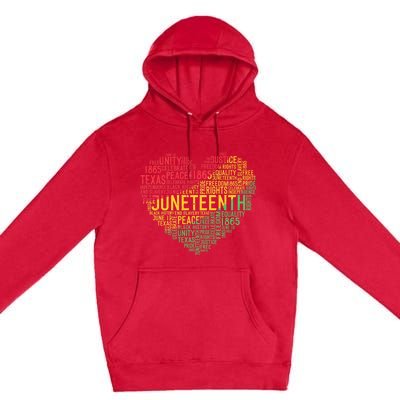 Juneteenth Heart Black History Afro American African Freedom Premium Pullover Hoodie