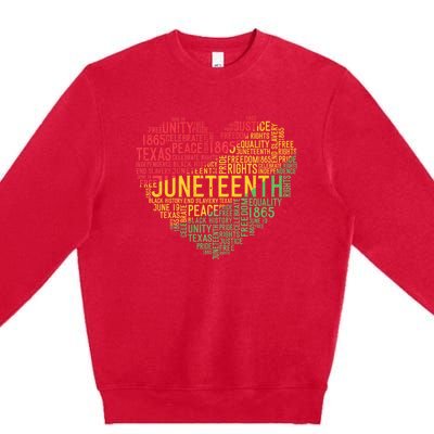 Juneteenth Heart Black History Afro American African Freedom Premium Crewneck Sweatshirt