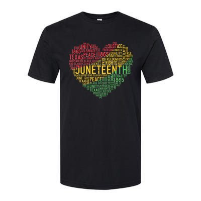 Juneteenth Heart Black History Afro American African Freedom Softstyle CVC T-Shirt