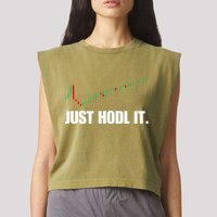 Just Hodl Bitcoin I Cool Btc Bitcoin Garment-Dyed Women's Muscle Tee