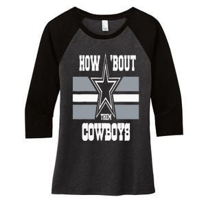 Jimmie How Bout Them Cowboy Women's Tri-Blend 3/4-Sleeve Raglan Shirt