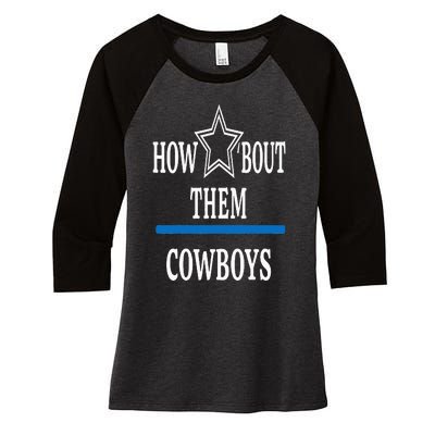 Jimmie How Bout Them Cowboy Women's Tri-Blend 3/4-Sleeve Raglan Shirt