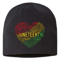 Juneteenth Heart Black History Afro American African Freedom Sustainable Beanie