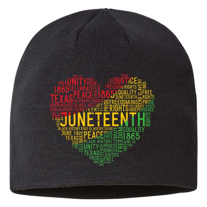 Juneteenth Heart Black History Afro American African Freedom Sustainable Beanie