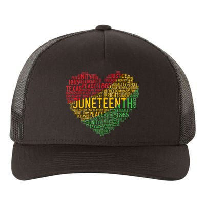 Juneteenth Heart Black History Afro American African Freedom Yupoong Adult 5-Panel Trucker Hat