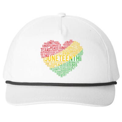 Juneteenth Heart Black History Afro American African Freedom Snapback Five-Panel Rope Hat