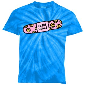 Jesus Heals Bandaid Christian Faith Healing Bible Verse Kids Tie-Dye T-Shirt