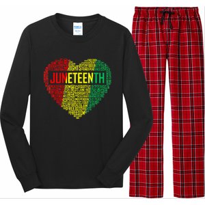 Juneteenth Heart Black Pride Freedom Day 1865 June 19th Long Sleeve Pajama Set