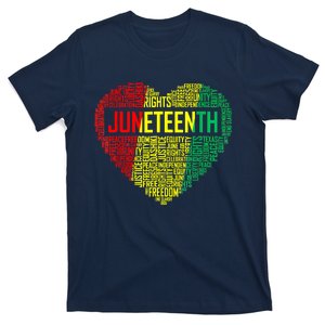 Juneteenth Heart Black Pride Freedom Day 1865 June 19th T-Shirt