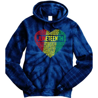 Juneteenth Heart Black Pride Freedom Day 1865 June 19th Tie Dye Hoodie