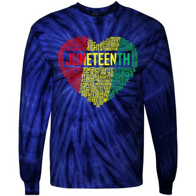 Juneteenth Heart Black Pride Freedom Day 1865 June 19th Tie-Dye Long Sleeve Shirt