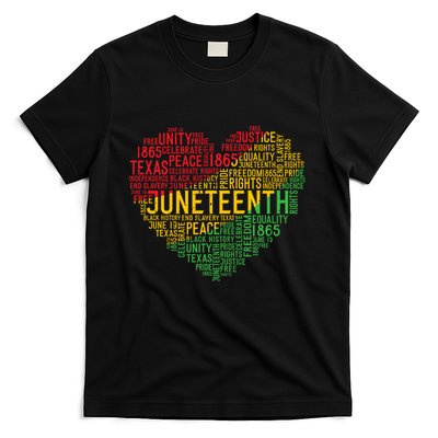 Juneteenth Heart Black History Afro American African Freedom T-Shirt
